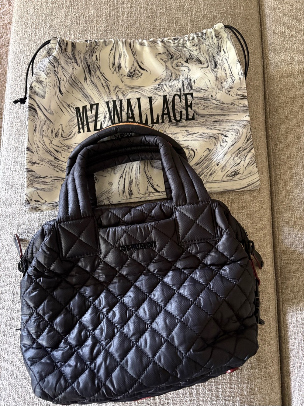 MZ Wallace Quilted Small Satchel in Black